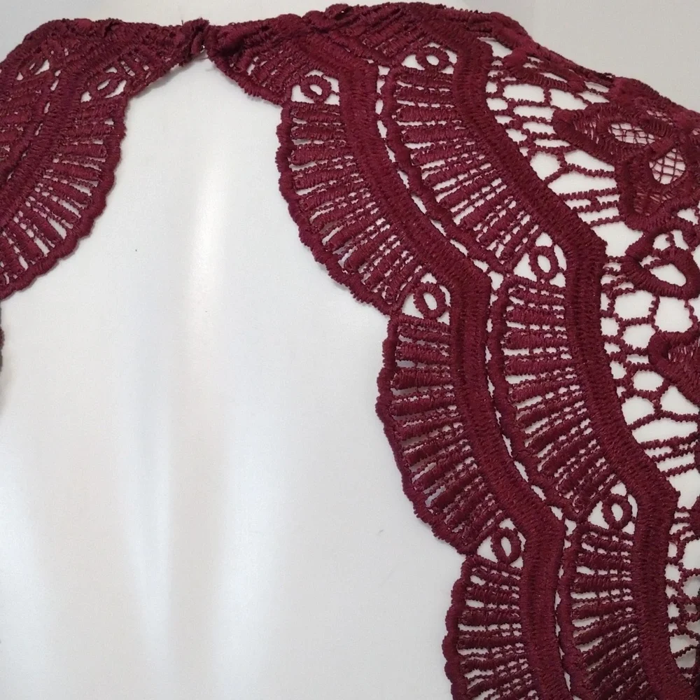 NWT Lulus Burgundy Lace Open Back Maxi Gown Romantic Formal Evening Glam Medium - Picture 11 of 14